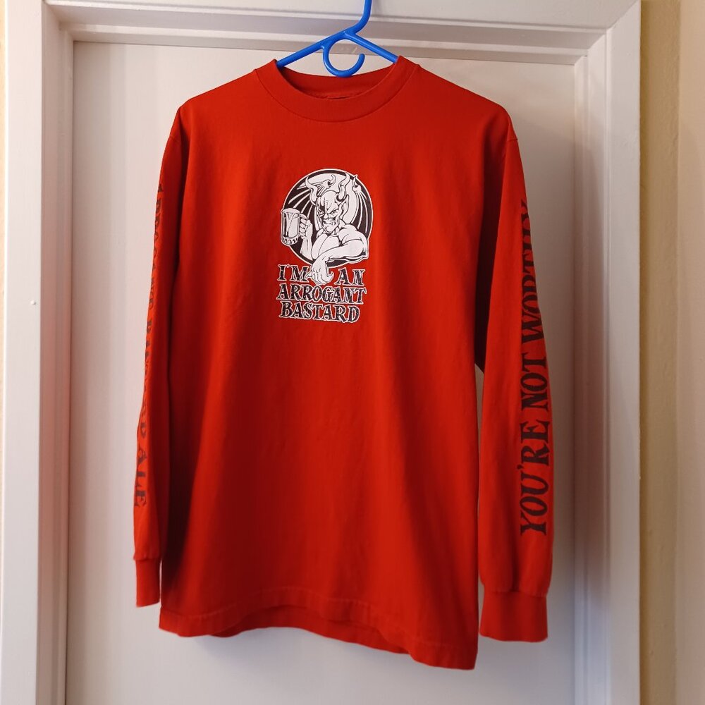 Arrogant Bastard Ale - Long sleeve red T-shirt - Size M